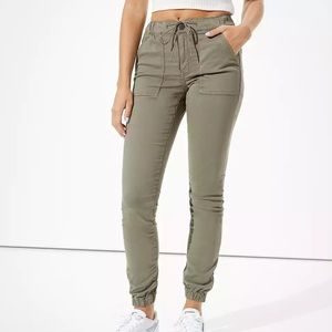American Eagle High Waisted Jegging Jogger OLIVE